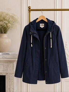 The North Face Navy Hooded Jacket with Drawcords